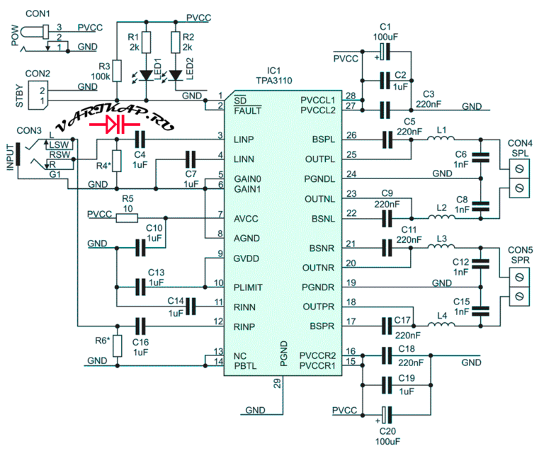 Усилитель с чипом TPA3110