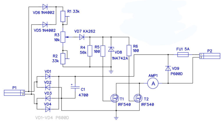 Зарядное устройство на транзисторах IRF540